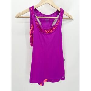 Champion Purple Neon Printed Built In Sports Bra Tank Top Women's Small S NWT